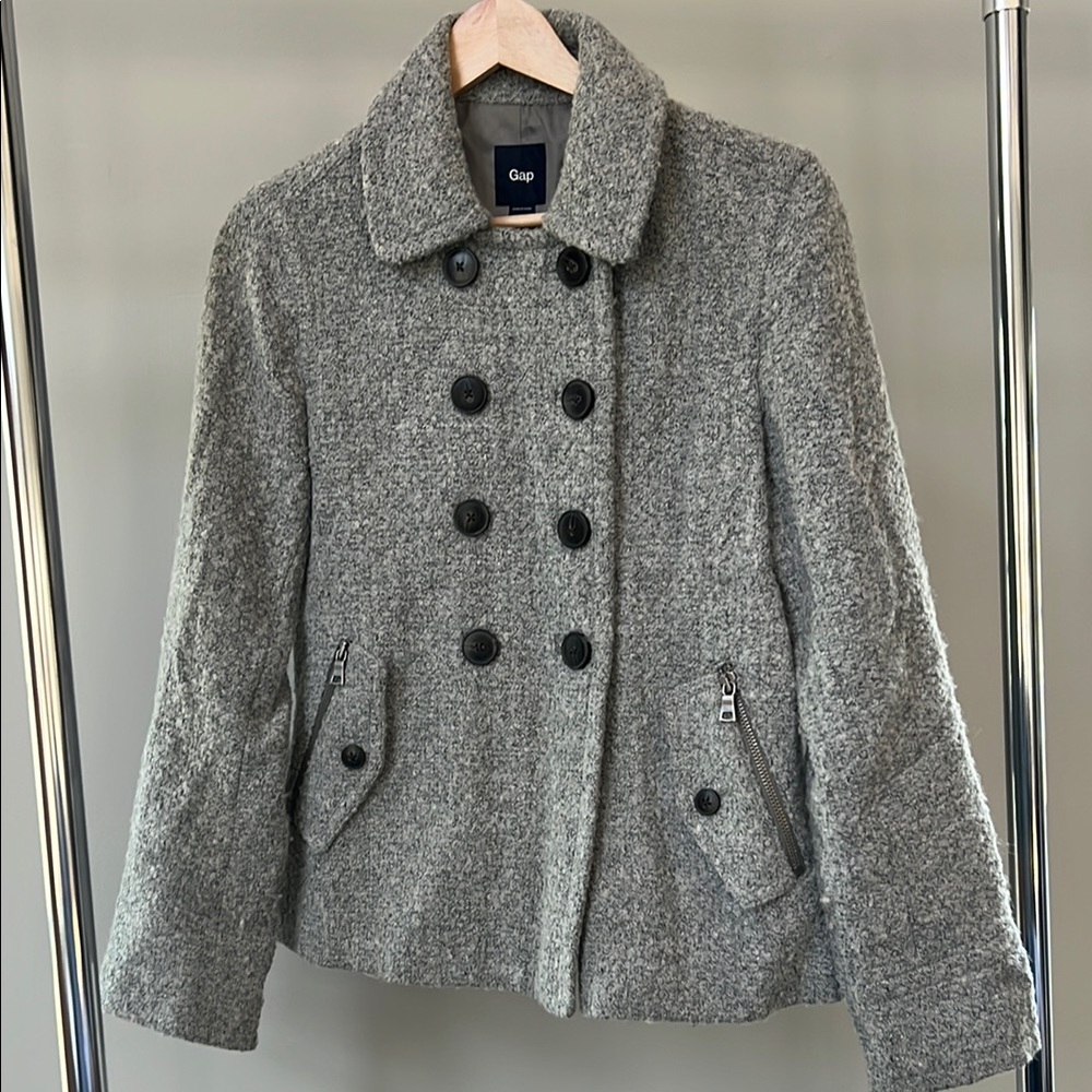 Gap Women's Gray Wool Blend Boucle Jacket